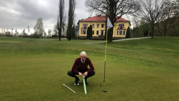 Stimp på greenerna 9,5 ft den15 maj